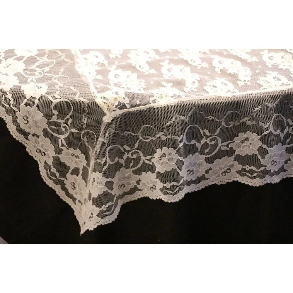 NEW BIG LONG WHITE GOLD LACE MANTEL DRESSER SCARF TABLE RUNNER
